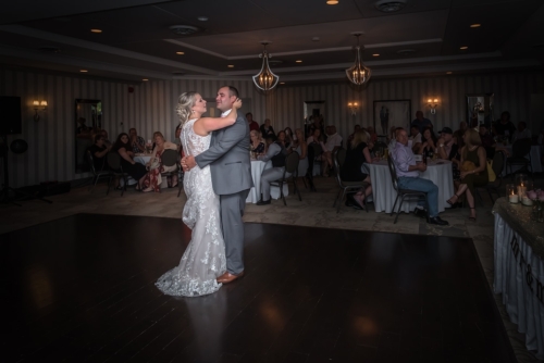 The bride and groom during their wedding first dance at Ashburn Golf Club.