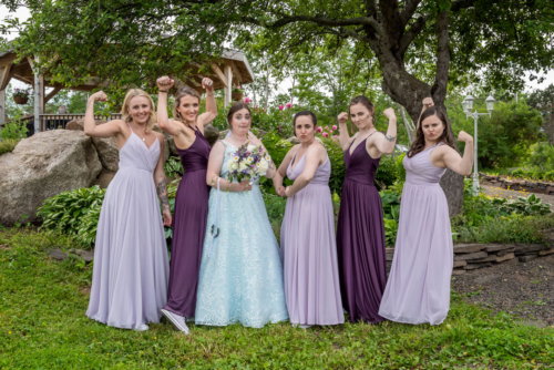 The bride with her bridesmaids